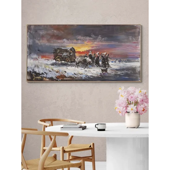 Kış Yolcuları Yağlı Boya Tablosu