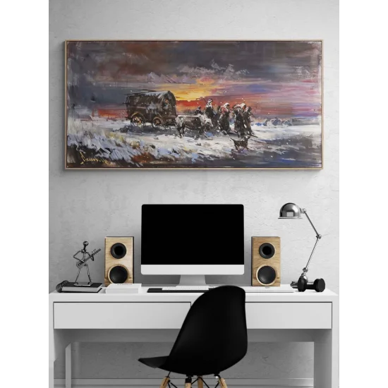 Kış Yolcuları Yağlı Boya Tablosu