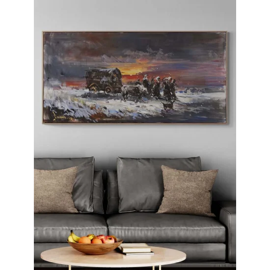 Kış Yolcuları Yağlı Boya Tablosu