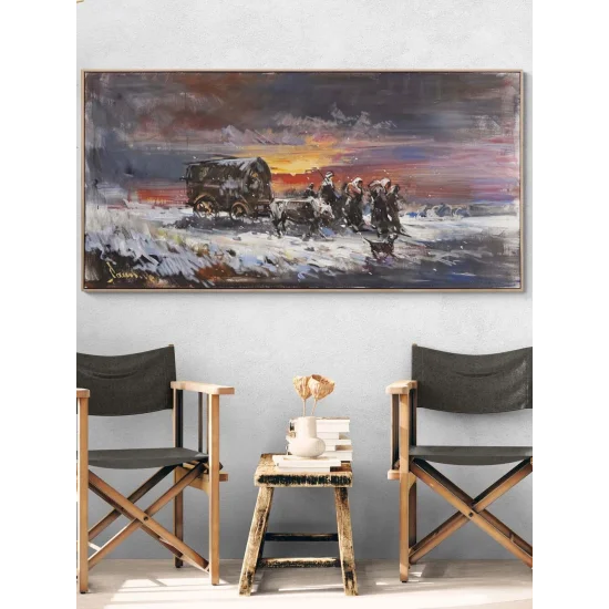 Kış Yolcuları Yağlı Boya Tablosu