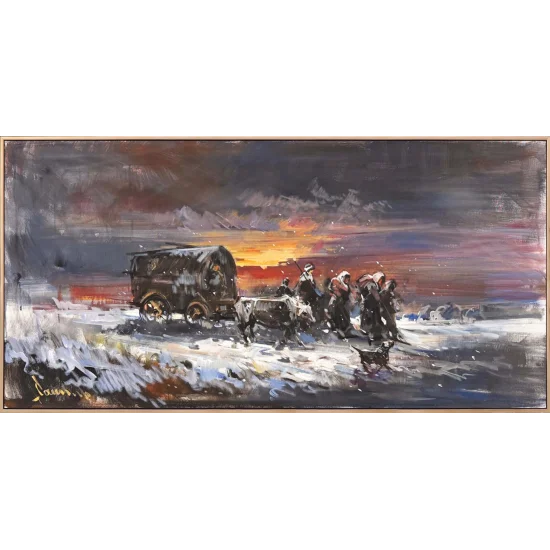 Kış Yolcuları Yağlı Boya Tablosu