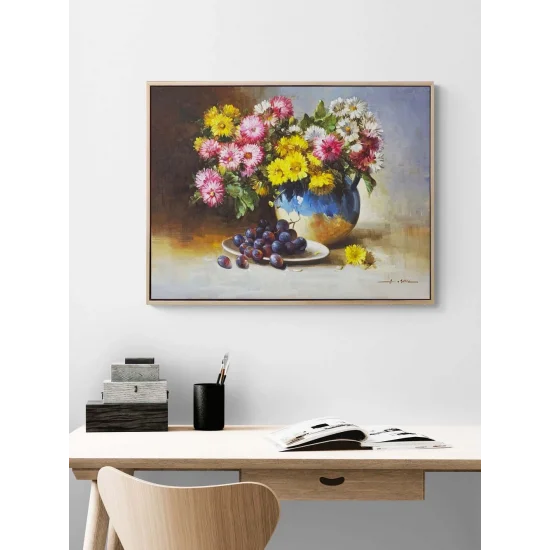 Papatyalar ve Üzümler Yağlı Boya Tablosu