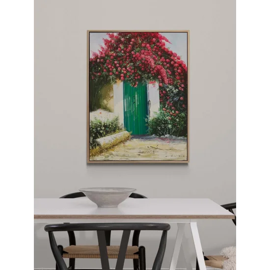 Yeşil Kapının Ardında Yağlı Boya Tablosu