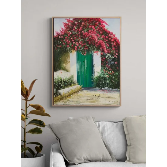 Yeşil Kapının Ardında Yağlı Boya Tablosu