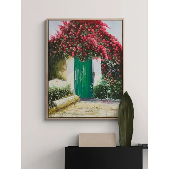 Yeşil Kapının Ardında Yağlı Boya Tablosu