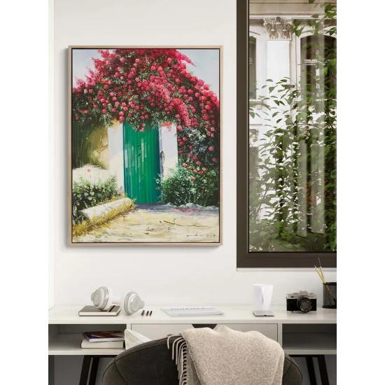 Yeşil Kapının Ardında Yağlı Boya Tablosu