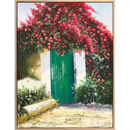 Yeşil Kapının Ardında Yağlı Boya Tablosu