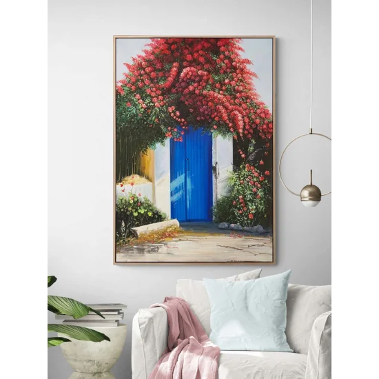 Begonviller Altında Yağlı Boya Tablosu