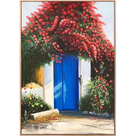 Begonviller Altında Yağlı Boya Tablosu