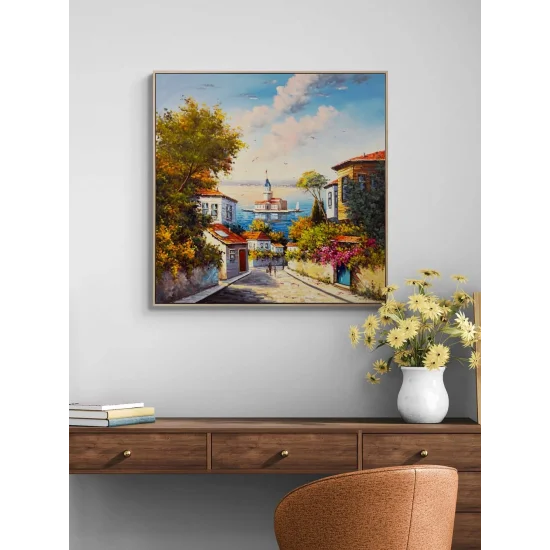 Eskiden Üsküdar Sokakları Yağlı Boya Tablosu