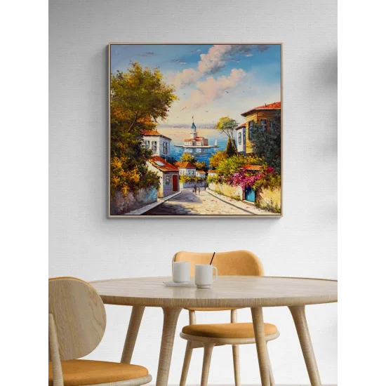 Eskiden Üsküdar Sokakları Yağlı Boya Tablosu