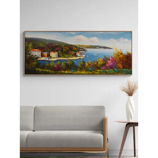 Boğazda Sonbahar Yağlı Boya Tablosu