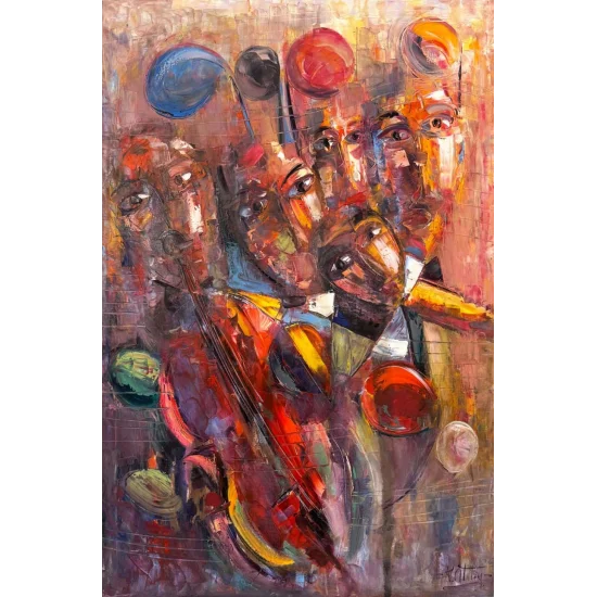 Soyut Konçerto Yağlı Boya Tablosu