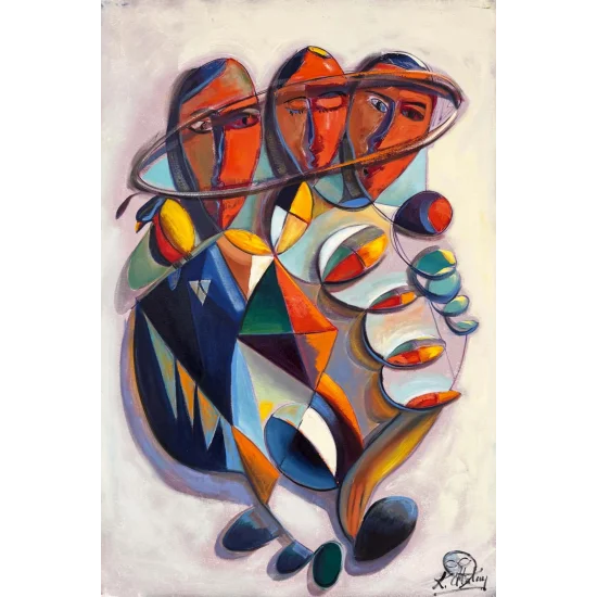 Çok Sesli Figür Yağlı Boya Tablosu