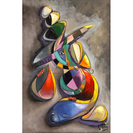 Duyunun Geometrisi Yağlı Boya Tablosu