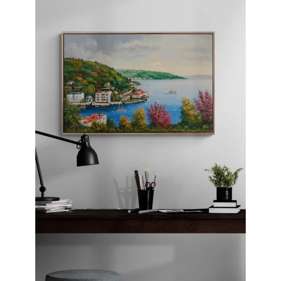 Boğazda Bahar Renkleri Yağlı Boya Tablosu