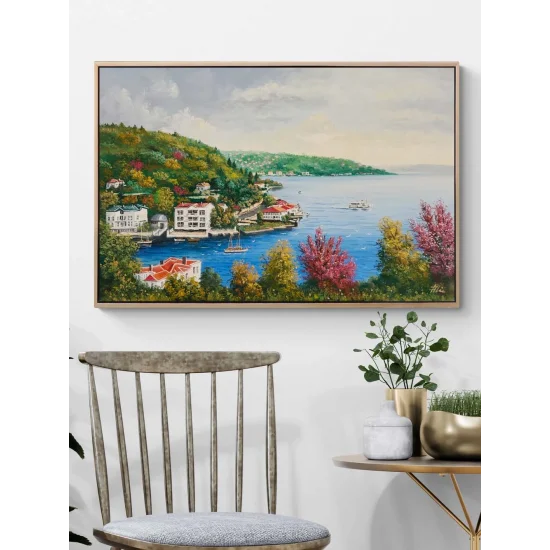 Boğazda Bahar Renkleri Yağlı Boya Tablosu