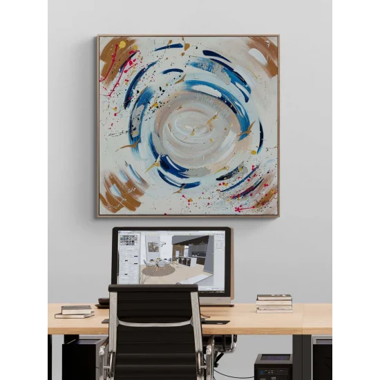 Mavi Girdap Yağlı Boya Tablosu