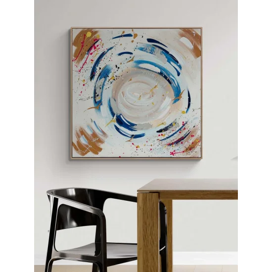 Mavi Girdap Yağlı Boya Tablosu