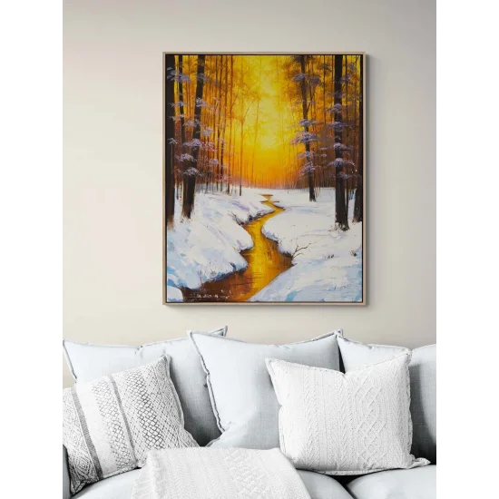 Kışın Altın Saati Yağlı Boya Tablosu