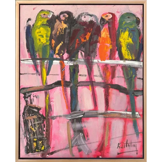 Sessiz Papağanlar Yağlı Boya Tablosu