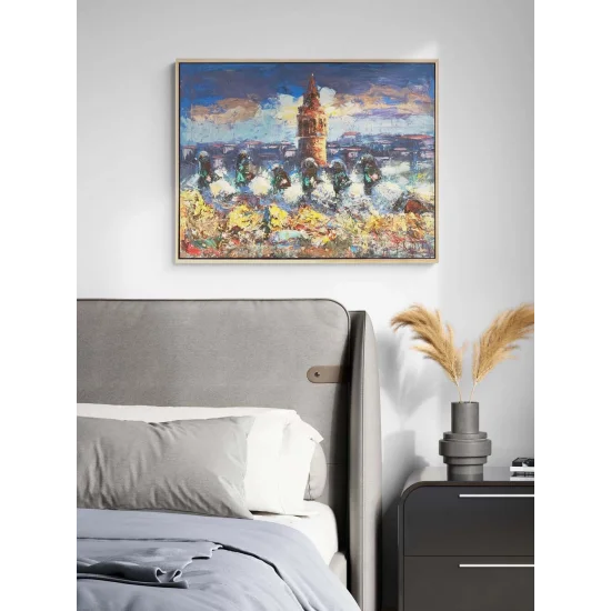 Galata’nın Güvercinleri Yağlı Boya Tablosu