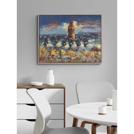 Galata’nın Güvercinleri Yağlı Boya Tablosu