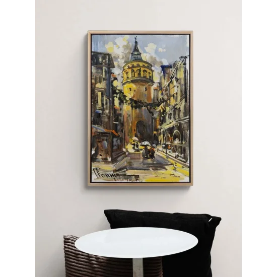 Galatada Sessiz Sokaklar Yağlı Boya Tablosu