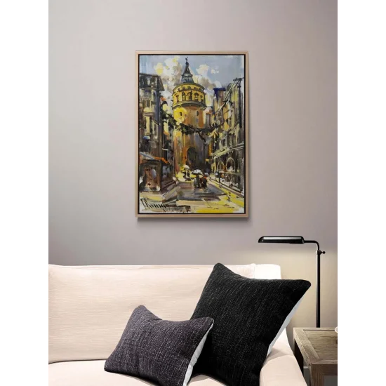 Galatada Sessiz Sokaklar Yağlı Boya Tablosu