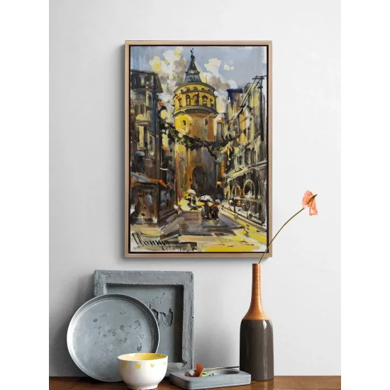 Galatada Sessiz Sokaklar Yağlı Boya Tablosu