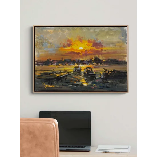 Gün Işığında Boğaz Yağlı Boya Tablosu