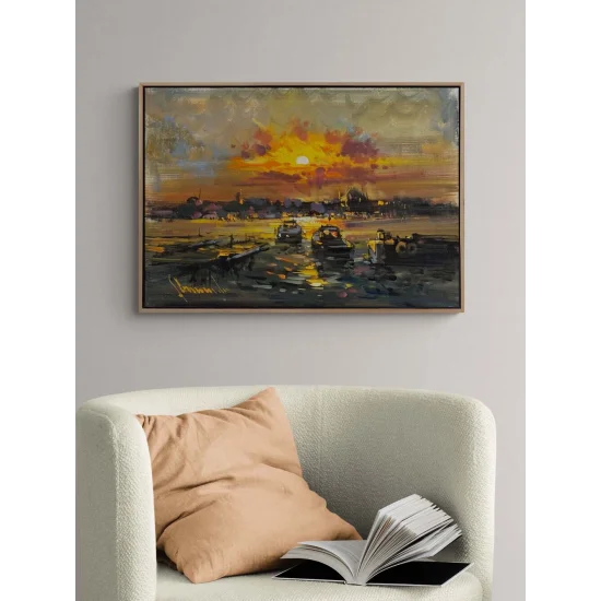 Gün Işığında Boğaz Yağlı Boya Tablosu