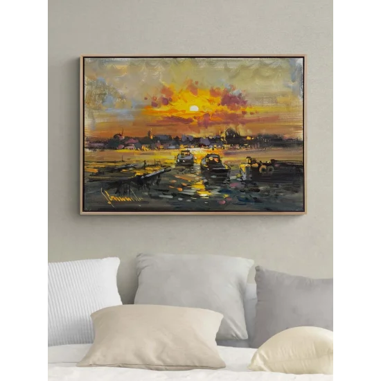 Gün Işığında Boğaz Yağlı Boya Tablosu