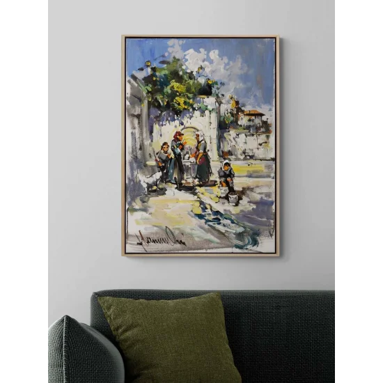 Köy Çeşmesi Yağlı Boya Tablosu