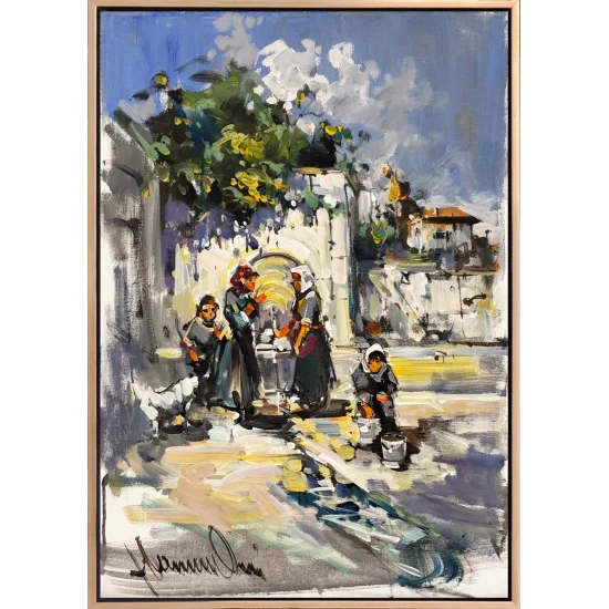 Köy Çeşmesi Yağlı Boya Tablosu