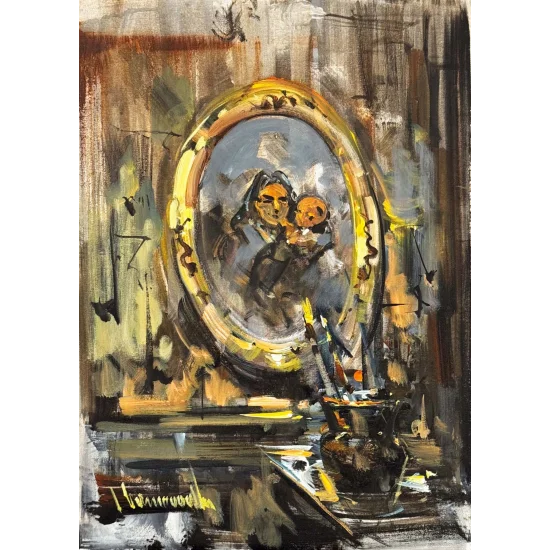 Çerçevede Hatıralar Yağlı Boya Tablosu