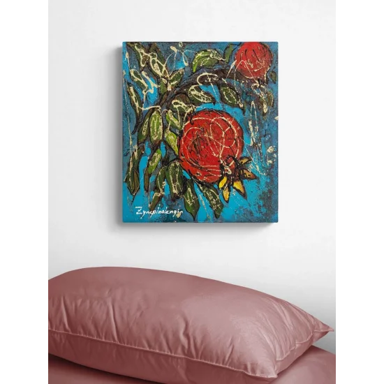 Dalında Narlar Yağlı Boya Tablosu