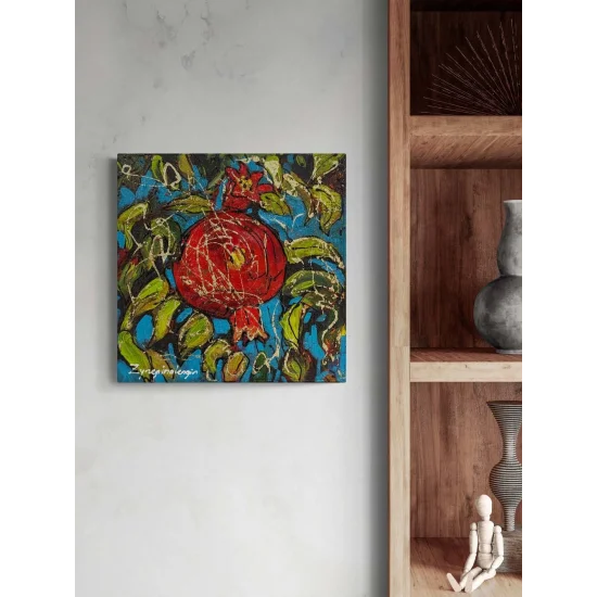 Nar Zamanı Yağlı Boya Tablosu