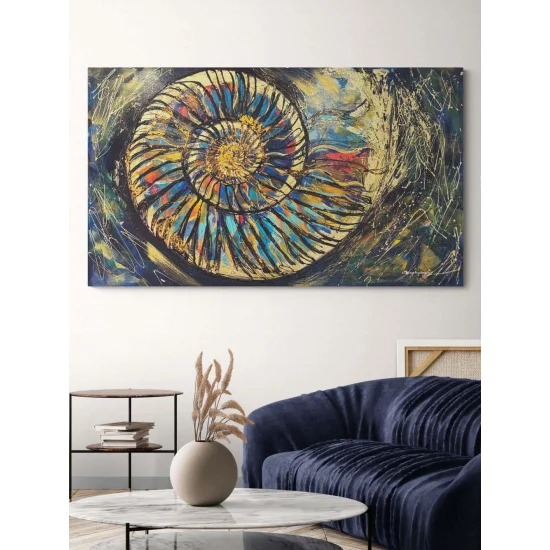 Soyut Fosil Yağlı Boya Tablosu