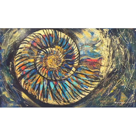 Soyut Fosil Yağlı Boya Tablosu