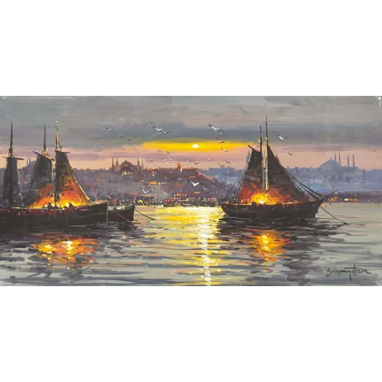 Boğazın Hikayesi Yağlı Boya Tablosu