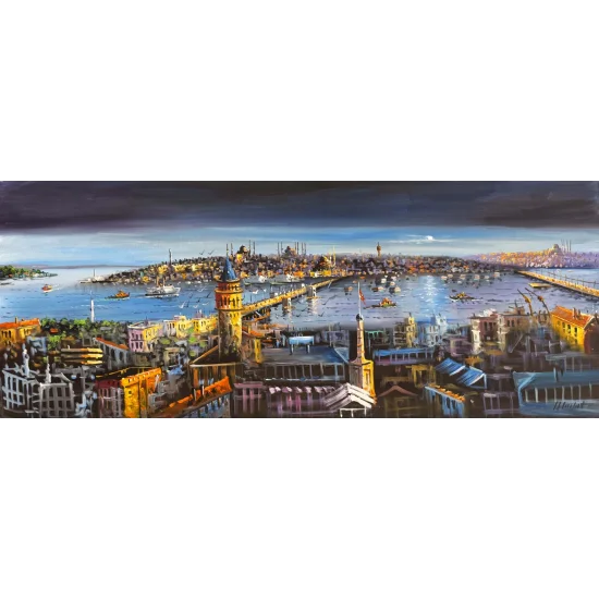 İstanbul’da Mavi Saat Yağlı Boya Tablosu