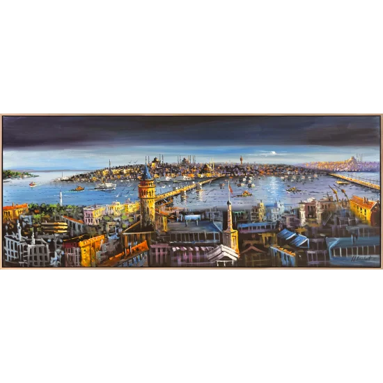 İstanbul’da Mavi Saat Yağlı Boya Tablosu