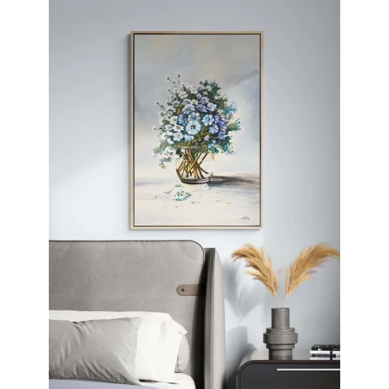 Cam Vazoda Papatyalar Yağlı Boya Tablosu