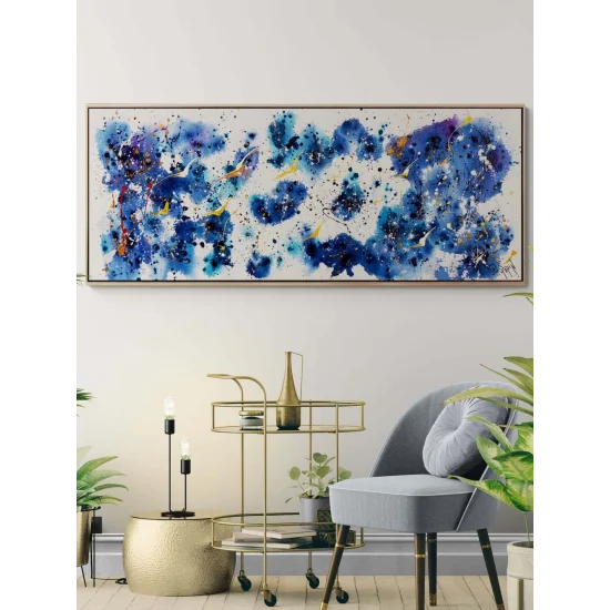 Lacivert Fırtına Yağlı Boya Tablosu