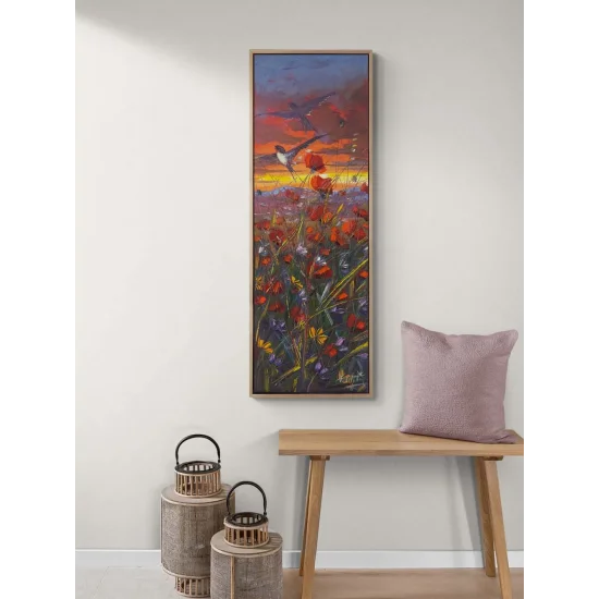 Gelinciklere Esen Işık Yağlı Boya Tablosu