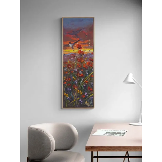 Gelinciklere Esen Işık Yağlı Boya Tablosu