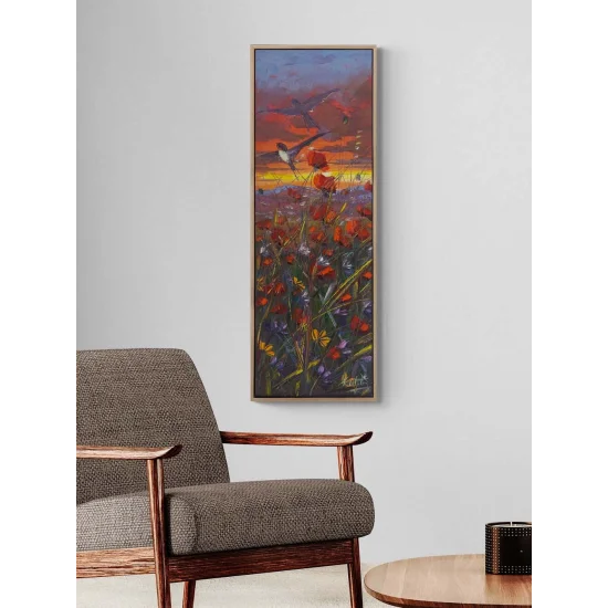 Gelinciklere Esen Işık Yağlı Boya Tablosu