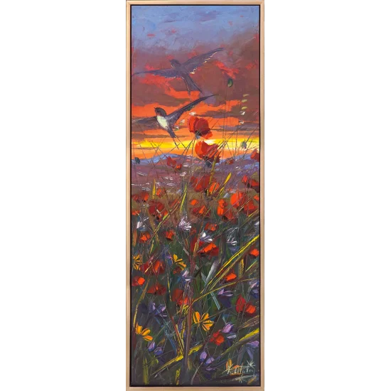 Gelinciklere Esen Işık Yağlı Boya Tablosu