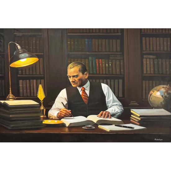 Fikrin Gücü Atatürk Yağlı Boya Tablosu